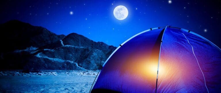 camping in moon light