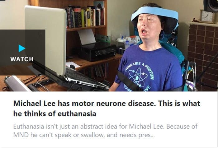 Michael Lee has motor neurone disease