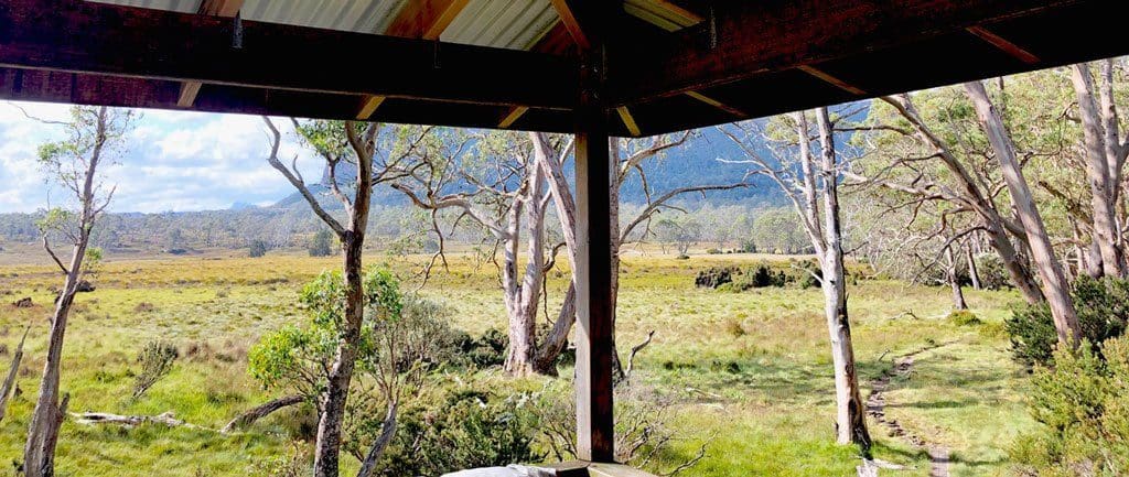 New Pelion Hut - exposed beams in corner perfect for hammock set up Hammock camping trail hiking australia