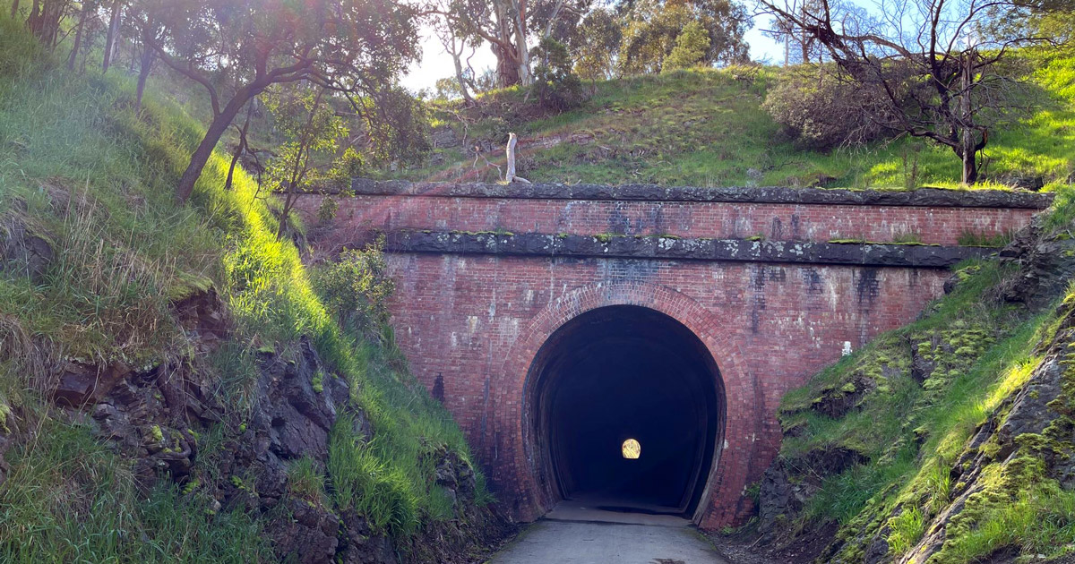 Tunnel on a rail trail in Victoria