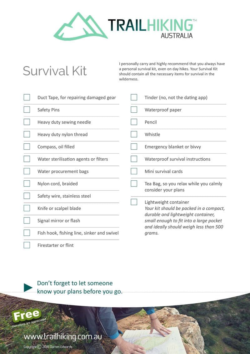 Survival kit checklist