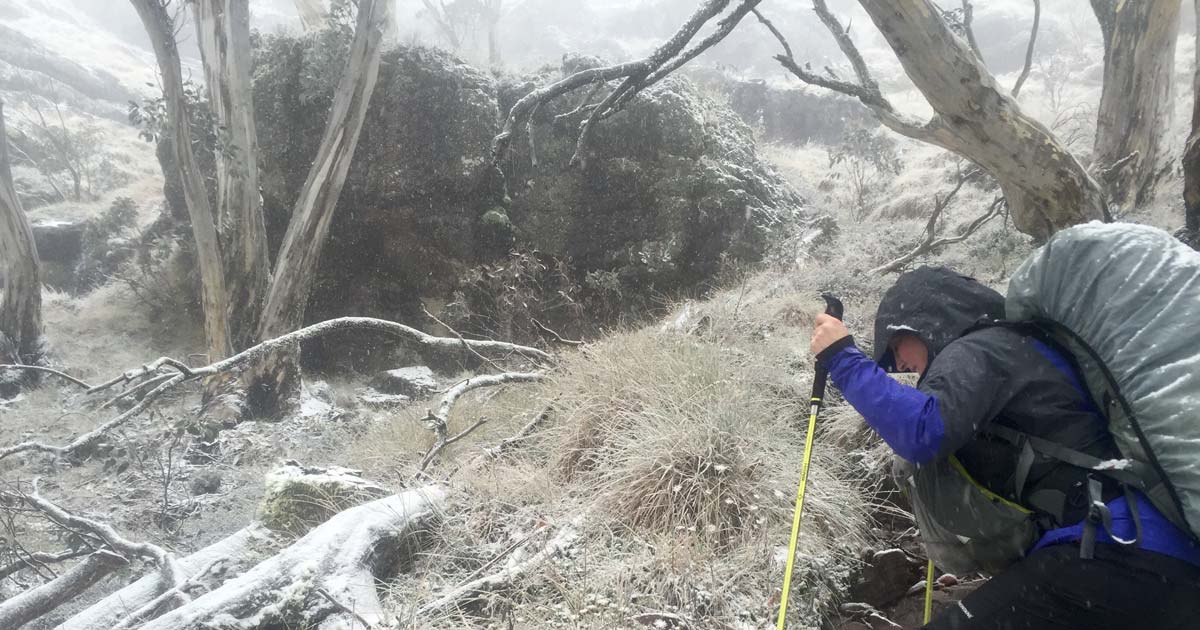 Hiking in snow