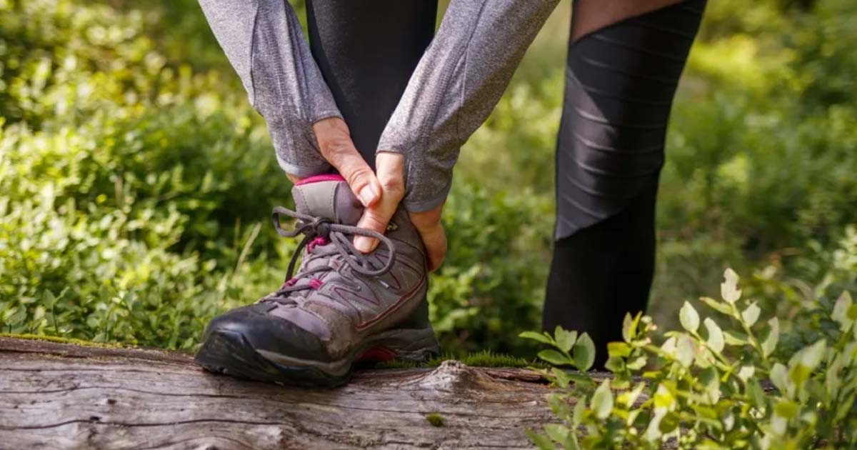 Relieving sore feet after a hike