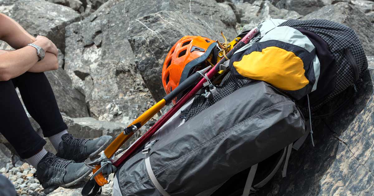 Carrying an ice axe on your pack