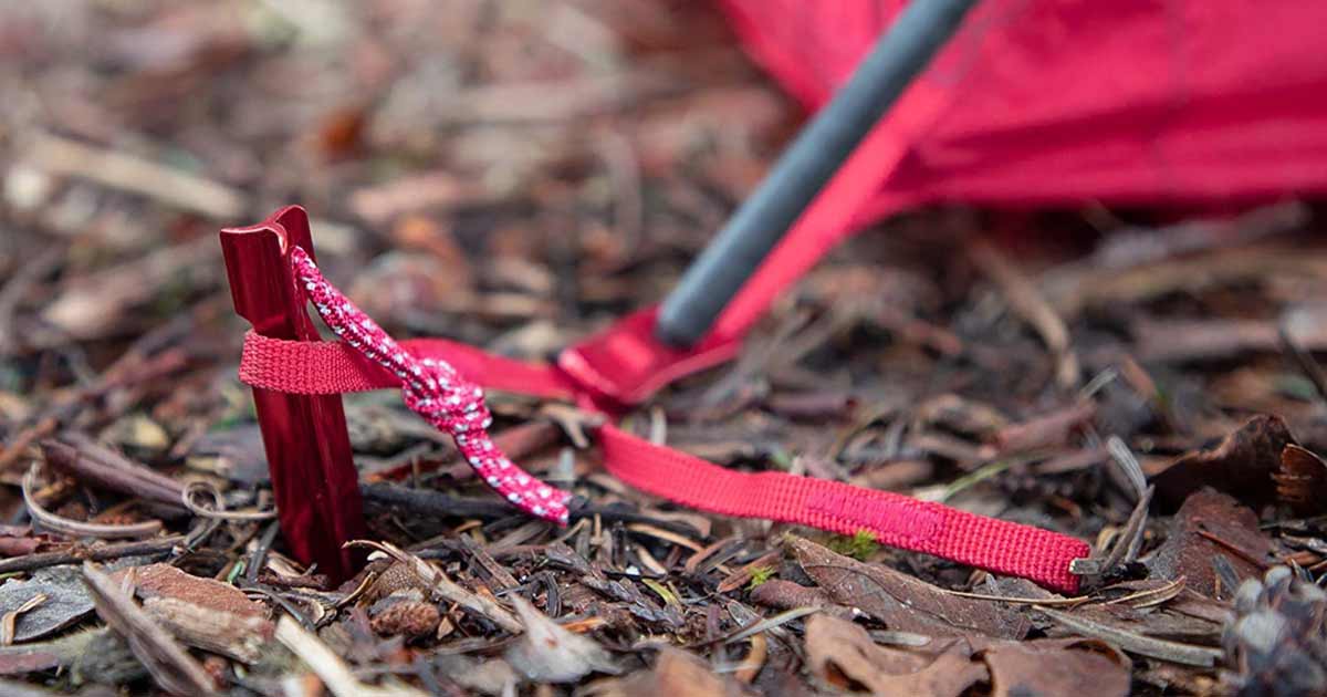 Using hiking tent pegs