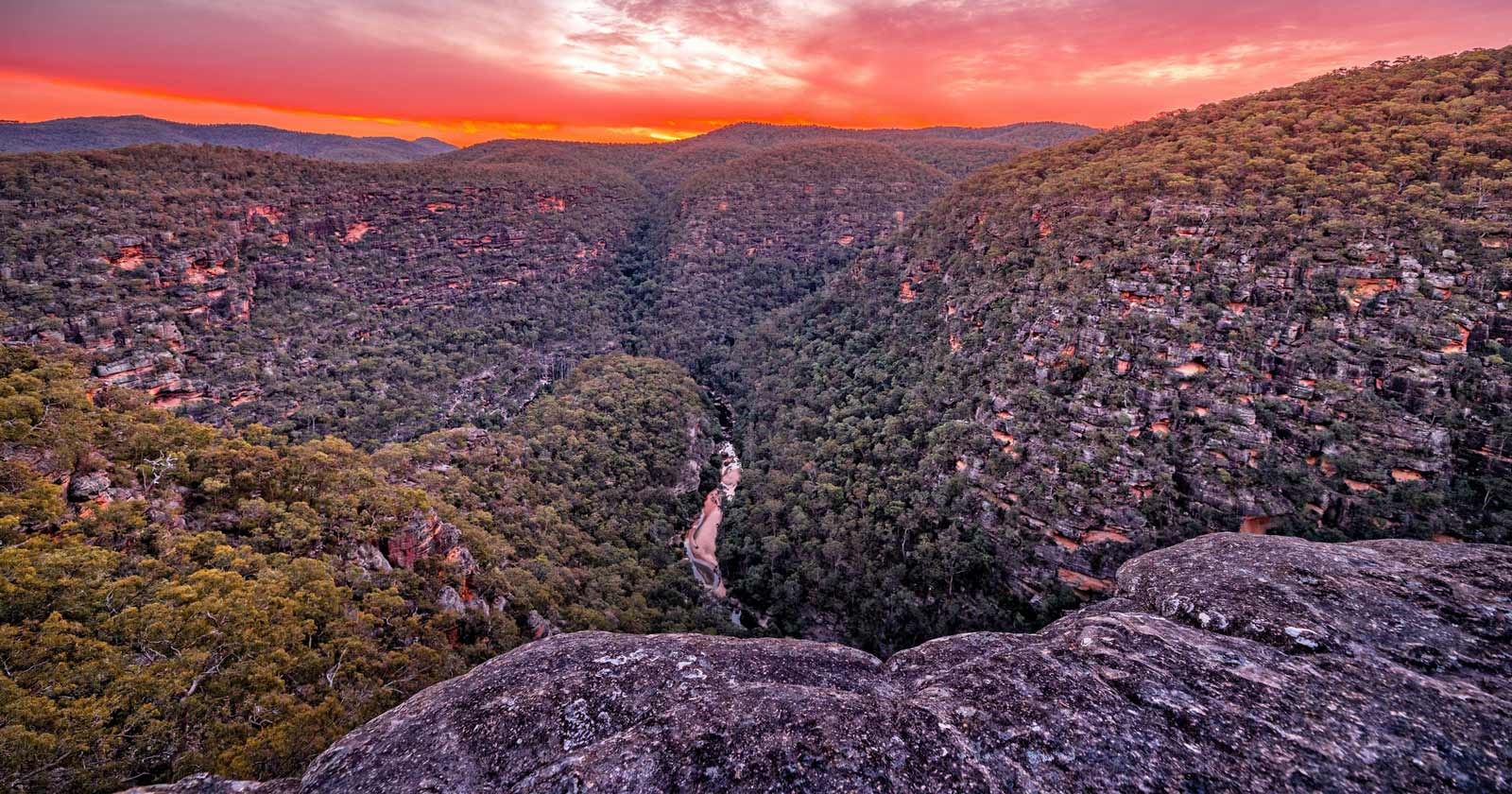 Sunset over wollemi natinal park