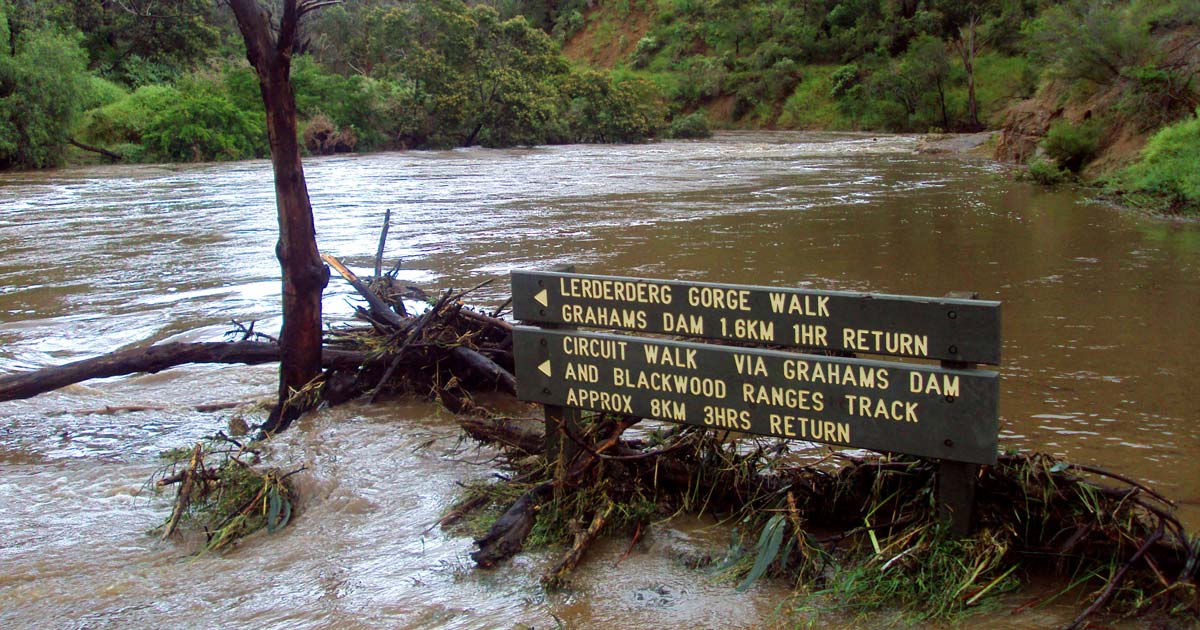 Lerderderg River in flood
