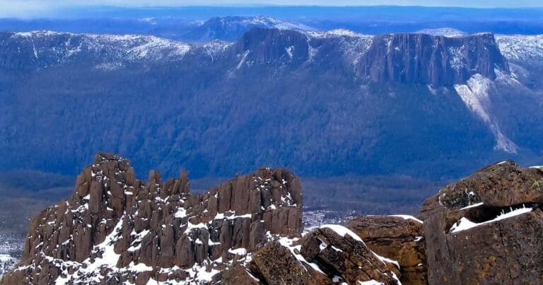 View from Mount Ossa the Abels in Tasmania