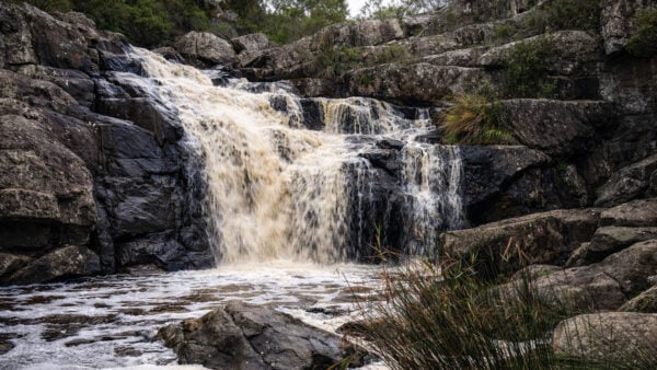 Deep creek waterfall from tent rock road walk